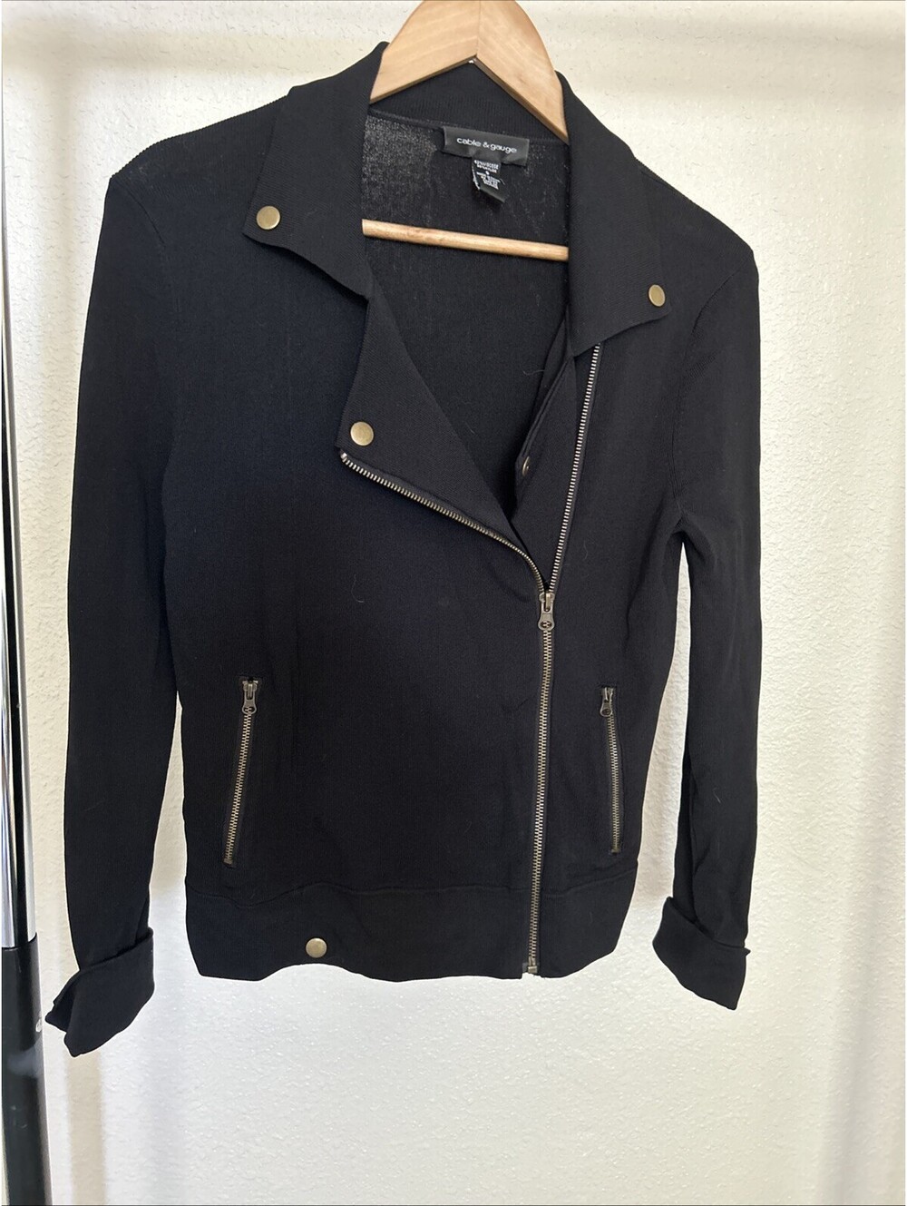 Cable & Gauge Zipp Black Jacket Blazer Size S
